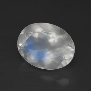 Pietra di luna arcobaleno Blu bianco naturale da 1.69 ct, Trasparente, Trasparente/Traslucido