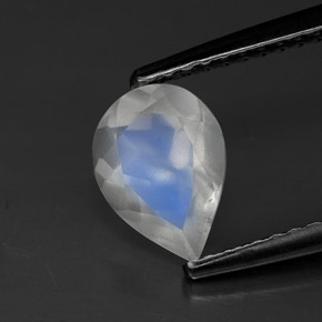 Pietra di luna arcobaleno naturale bianco da 0,95 ct, trasparente, trasparente/traslucido