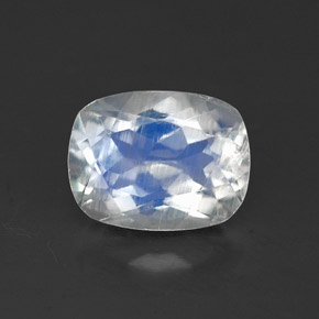 Pietra di luna arcobaleno Blu bianco naturale da 1.35 ct, Trasparente, Trasparente/Traslucido