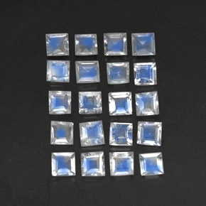 Pietra di luna arcobaleno naturale bianco da 2,44 ct, trasparente, trasparente/traslucido