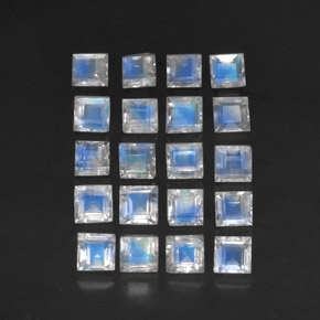 Pietra di luna arcobaleno naturale blu da 3,88 ct, trasparente, trasparente/traslucido