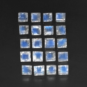 Pietra di luna arcobaleno naturale bianco da 3,74 ct, trasparente, trasparente/traslucido