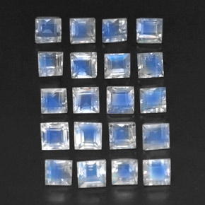 Pietra di luna arcobaleno naturale bianco da 3,74 ct, trasparente, trasparente/traslucido