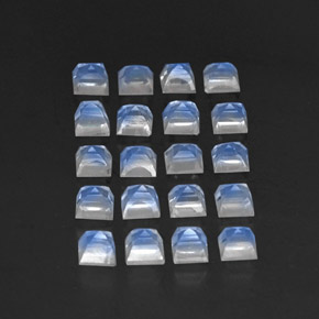 Pietra di luna arcobaleno naturale bianco da 3,74 ct, trasparente, trasparente/traslucido