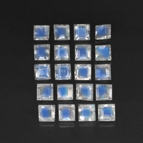 Pietra di luna arcobaleno naturale bianco da 3,39 ct, trasparente, trasparente/traslucido