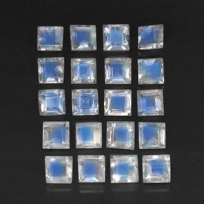 Pietra di luna arcobaleno naturale bianco da 3,39 ct, trasparente, trasparente/traslucido