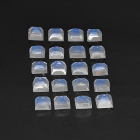 Pietra di luna arcobaleno naturale bianco da 3,39 ct, trasparente, trasparente/traslucido