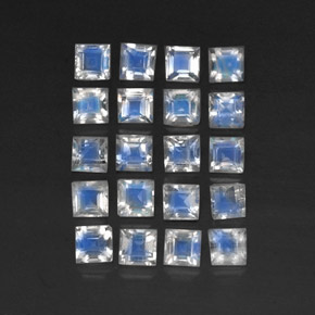 Pietra di luna arcobaleno naturale bianco da 3,55 ct, trasparente, trasparente/traslucido