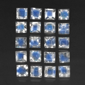 Pietra di luna arcobaleno naturale bianco da 3,55 ct, trasparente, trasparente/traslucido
