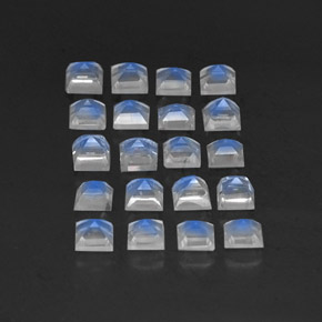 Pietra di luna arcobaleno naturale bianco da 3,55 ct, trasparente, trasparente/traslucido
