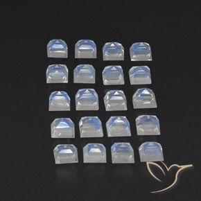 Gemme di Pietra di luna arcobaleno Bianco bluastro naturale da 3.36 ct, Quadrato, Trasparente