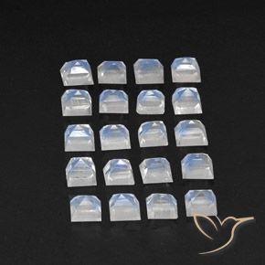 Gemme di Pietra di luna arcobaleno Bianco bluastro naturale da 3.40 ct, Quadrato, Trasparente
