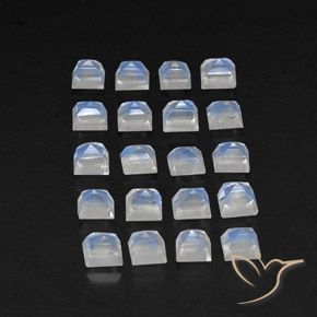 Gemme di Pietra di luna arcobaleno Bianco bluastro naturale da 3.54 ct, Quadrato, Trasparente
