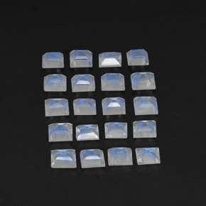 Pietra di luna arcobaleno naturale bianco da 2,51 ct, quadrato, trasparente