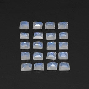 Gemme di Pietra di luna arcobaleno Blu bianco naturale da  ct, Quadrato, Trasparente