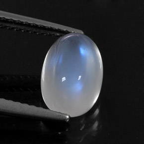 Pietra di luna arcobaleno naturale bianco da 2,79 ct, taglio ovale, trasparente