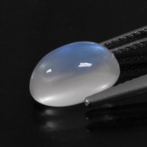 Pietra di luna arcobaleno naturale bianco da 2,79 ct, taglio ovale, trasparente
