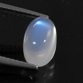 Pietra di luna arcobaleno naturale bianco da 2,75 ct, taglio ovale, trasparente