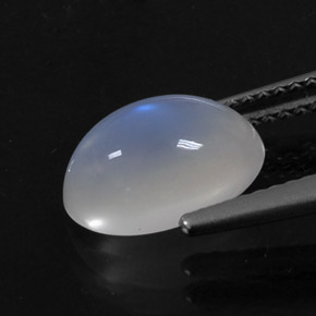 Pietra di luna arcobaleno Blu bianco naturale da 2.81 ct, Taglio ovale, Trasparente