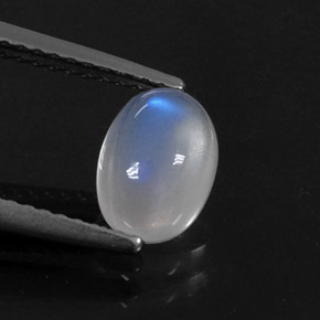 Pietra di luna arcobaleno naturale bianco da 1,41 ct, taglio ovale, trasparente