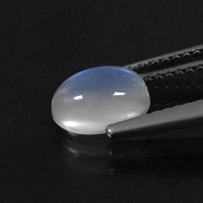 Pietra di luna arcobaleno naturale bianco da 1,41 ct, taglio ovale, trasparente