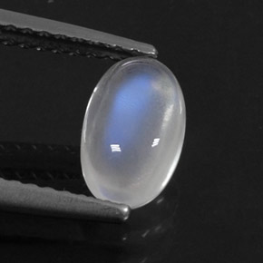 Pietra di luna arcobaleno naturale bianco da 1,09 ct, taglio ovale, trasparente