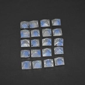 Pietra di luna arcobaleno naturale bianco da 2,34 ct, quadrato, trasparente