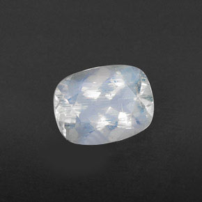 Pietra di luna arcobaleno naturale bianco da 1,07 ct, taglio a cuscino, trasparente