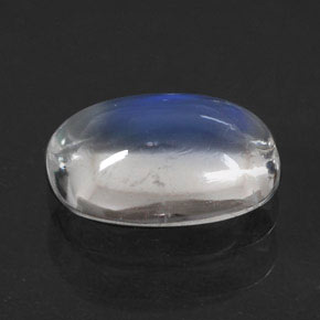 Pietra di luna arcobaleno naturale bianco da 0,90 ct, taglio a cuscino, trasparente