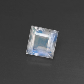 Pietra di luna arcobaleno naturale bianco da 0,77 ct, quadrato, trasparente