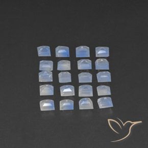 Gemme di Pietra di luna arcobaleno Bianco bluastro naturale da 2.65 ct, Quadrato, Trasparente