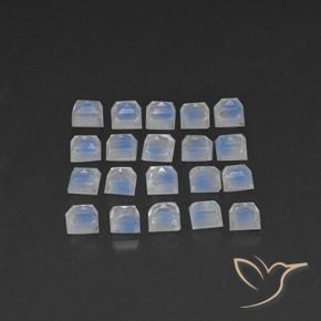 Gemme di Pietra di luna arcobaleno Bianco bluastro naturale da 3.74 ct, Quadrato, Trasparente