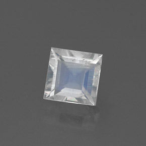 Pietra di luna arcobaleno naturale bianco da 0,47 ct, quadrato, trasparente