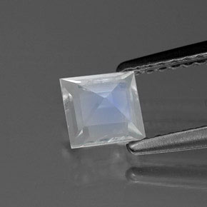 Pietra di luna arcobaleno naturale bianco da 0,47 ct, quadrato, trasparente