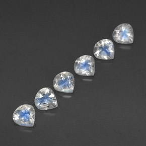 Pietra di luna arcobaleno naturale bianco da 2,37 ct, taglio a pera, trasparente