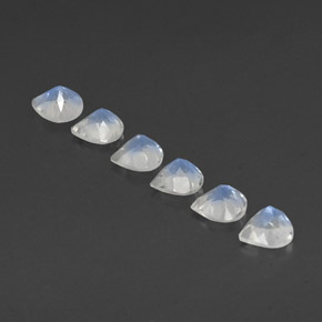 Pietra di luna arcobaleno naturale bianco da 2,37 ct, taglio a pera, trasparente