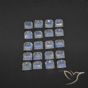Gemme di Pietra di luna arcobaleno Bianco bluastro naturale da 3.45 ct, Quadrato, Trasparente
