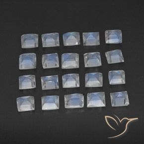 Gemme di Pietra di luna arcobaleno Bianco bluastro naturale da 2.32 ct, Quadrato, Trasparente