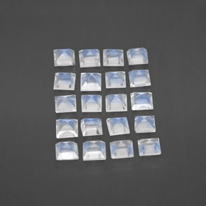 Pietra di luna arcobaleno naturale bianco da 2,66 ct, quadrato, trasparente