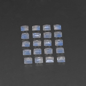 Pietra di luna arcobaleno naturale bianco da 2,13 ct, quadrato, trasparente