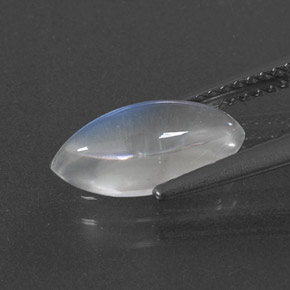 Pietra di luna arcobaleno naturale bianco da 1,92 ct, marchesa, trasparente