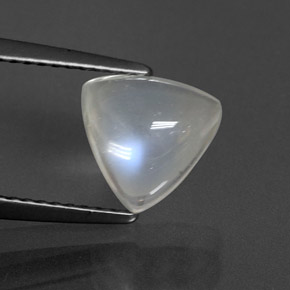 Pietra di luna arcobaleno naturale bianco da 1,85 ct, trillion, trasparente