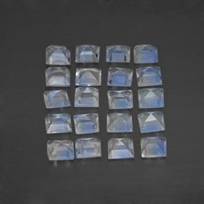 Pietra di luna arcobaleno naturale bianco da 2,03 ct, quadrato, trasparente