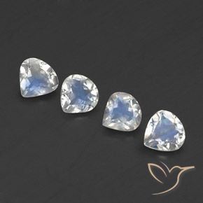 Gemme di Pietra di luna arcobaleno Bianco bluastro naturale da 1.36 ct, Forma a pera, Trasparente