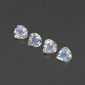 Gemme di Pietra di luna arcobaleno Bianco bluastro naturale da 1.32 ct, Forma a pera, Trasparente
