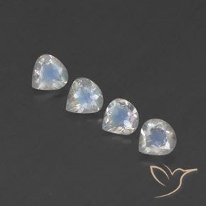 1.48ctw Naturale Bianco bluastro Pietra di luna arcobaleno, Forma a pera, Trasparente