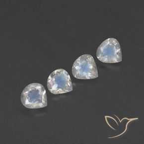 Gemme di Pietra di luna arcobaleno Bianco bluastro naturale da 1.48 ct, Forma a pera, Trasparente