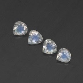Pietra di luna arcobaleno naturale bianco da 1,40 ct, taglio a pera, trasparente