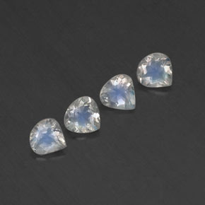 Pietra di luna arcobaleno naturale bianco da 1,40 ct, taglio a pera, trasparente