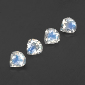 Pietra di luna arcobaleno naturale bianco da 1,51 ct, taglio a pera, trasparente